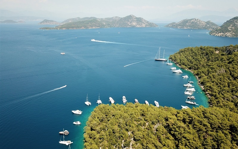 Mavi turun adresi Göcek yabancı turistlerle hareketlendi